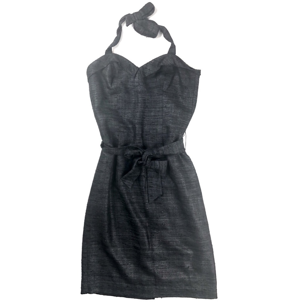 Trina Turk Deep Gray Silk Halter Dress Size 4